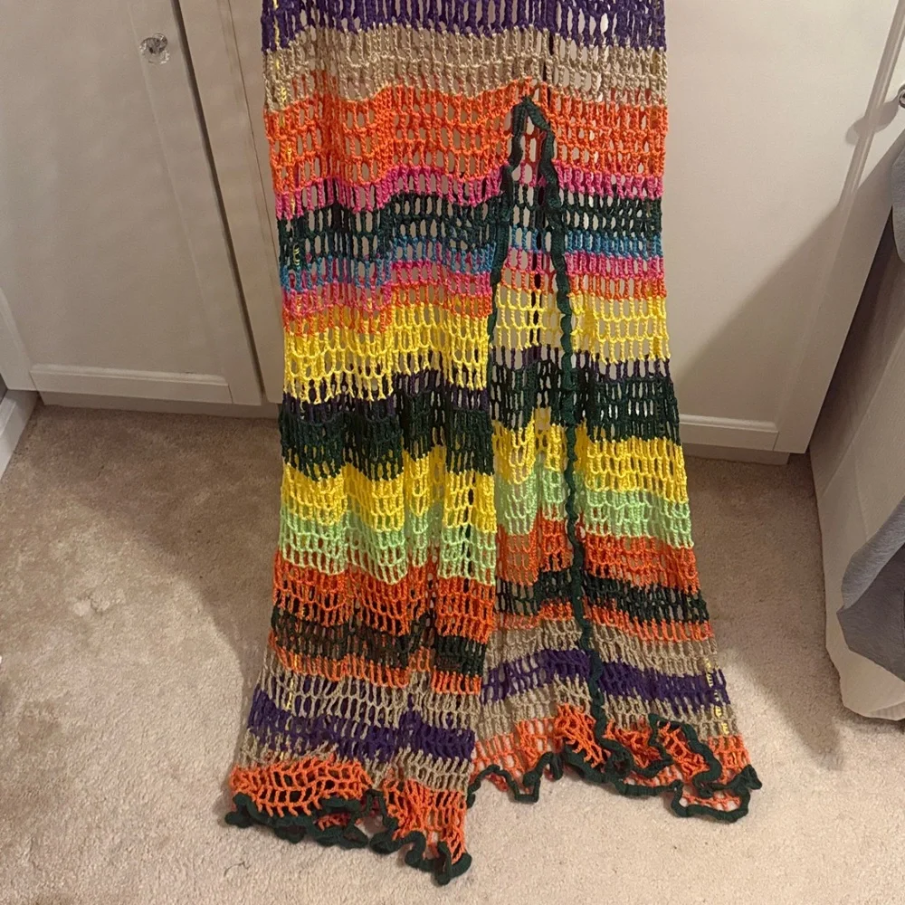 NWT Fashion Nova Naomi Multicolor Crochet Maxi Dress 2X - Picture 4 of 6